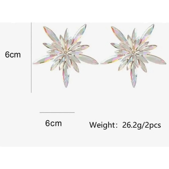 red rhinestone Statement earrings New Holidays VTG Retro Star Cluster Jewelry - Picture 3 of 6